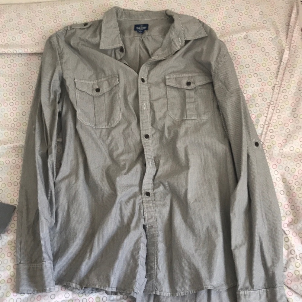 Slim fit old navy shirt grey xl acceptable dress
